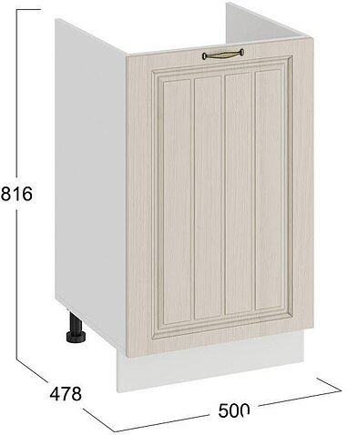 Шкаф напольный Трия Лина 1Н5М (белый/кремовый)