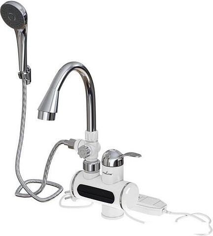 Проточный электрический водонагреватель кран+душ Mixline WH-004 (белый)