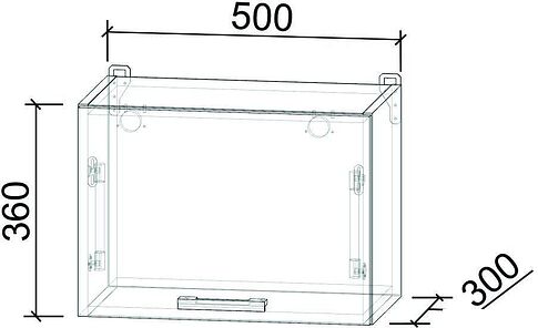 Шкаф навесной Интерлиния Компо ВШГ50-360 (персидский жемчуг)