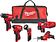 Milwaukee M12 BLPP4A-202B 4933499693 (шуруповерт, винтоверт, фонарь, сабельная, 2 АКБ, сумка)