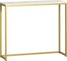 Консольный стол LoftyHome Мальборк 1627984 (мрамор сноу/золото) Консольный стол LoftyHome Мальборк 1627984 (мрамор сноу/золото)