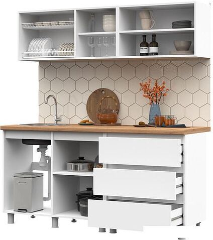 Готовая кухня Стендмебель Хелен 1.7 (белый)