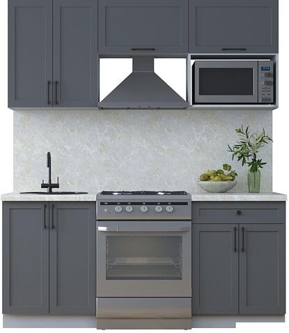 Готовая кухня Интерлиния Тренд 1.8В (пепел/пепел/опал светлый)