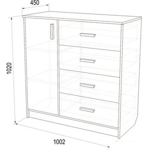 Комод Аквилон №9 1002 (шимо темный-шимо светлый)