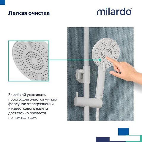 Душевая лейка Milardo Rora ROR4FWRM18 (белый матовый)