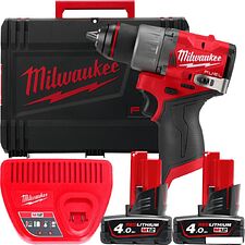 Дрель-шуруповерт Milwaukee M12 FUEL M12FDD2-402X 4933479874 (с 2-мя АКБ 4 Ач, кейс) Дрель-шуруповерт Milwaukee M12 FUEL M12FDD2-402X 4933479874 (с 2-мя АКБ 4 Ач, кейс)