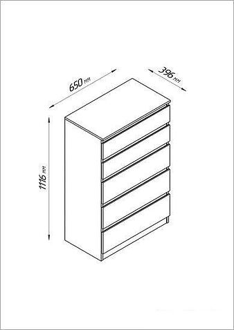 Комод Mio Tesoro Кастор 5 ящиков 2.03.02.070.1 (белый)