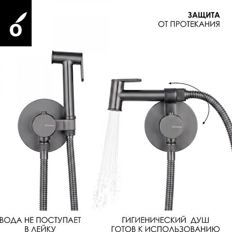 Гигиенический душ Oliveeka OL-829909-BGM (матовый оружейный металл)