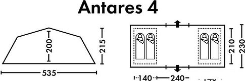 Кемпинговая палатка FHM Antares 4 (серый/синий)
