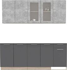 Готовая кухня Интерлиния Мила 20 без столешницы (бетон/антрацит)