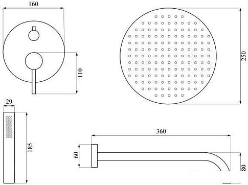 Душевая система Calani Nexos CAL-B0006
