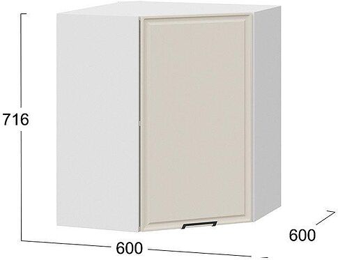 Шкаф навесной Трия Белладжио 1В6У (белый/софт панакота)