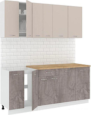 Готовая кухня Кортекс-мебель Корнелия Лира-лайт 1.9м (капучино/оникс/дуб бунратти)