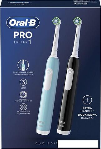 Комплект зубных щеток Oral-B Pro Series 1 D305.523.3H (2 шт, черный/бирюзовый)
