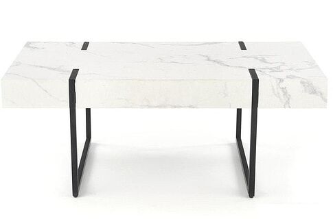 Журнальный столик Halmar Blanca 110x60x43 (белый мрамор/черный)