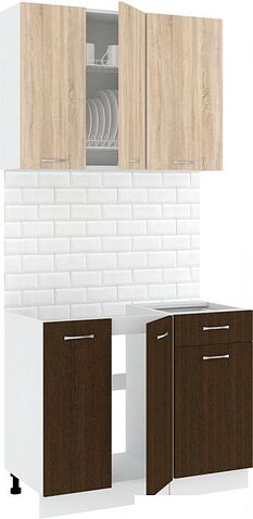 Готовая кухня Кортекс-мебель Корнелия Лира-лайт км.02513 1.0 м без столешницы (дуб сонома/венге) Готовая кухня Кортекс-мебель Корнелия Лира-лайт км.02513 1.0 м без столешницы (дуб сонома/венге)