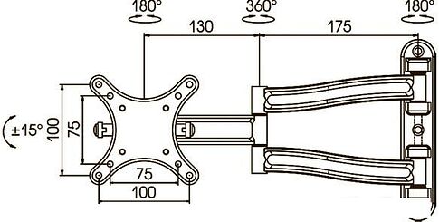 Кронштейн Kromax Techno-1 (черный)