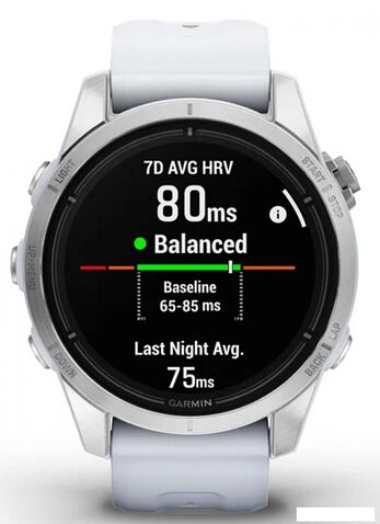 Умные часы Garmin Epix Pro Gen 2 Standard 42 мм (серебро/белый камень)