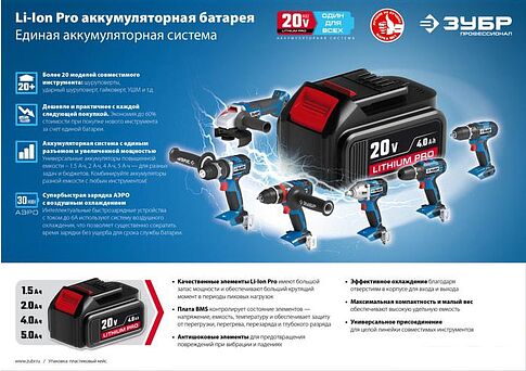 Гайковерт Зубр GB-250 A5 (с 2-мя АКБ, кейс)