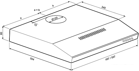 Кухонная вытяжка Krona Jessica slim 600 push button (черный)
