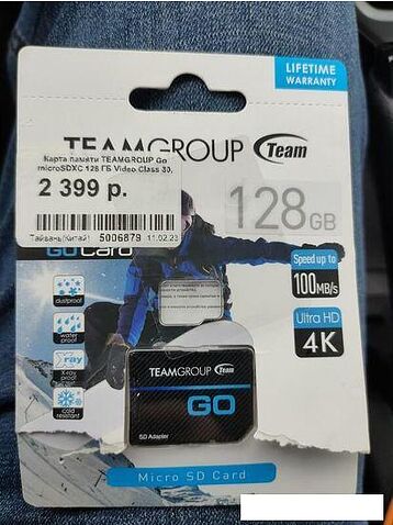 Карта памяти Team Group Go MicroSDXC 128GB TGUSDX128GU303 + адаптер