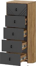 Комод Mio Tesoro Байкал 5 ящиков (дуб золотистый/графит)