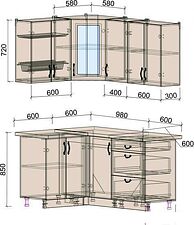 Готовая кухня Интерлиния Мила Крафт 1.2x1.6 (дуб полярный) Готовая кухня Интерлиния Мила Крафт 1.2x1.6 (дуб полярный)