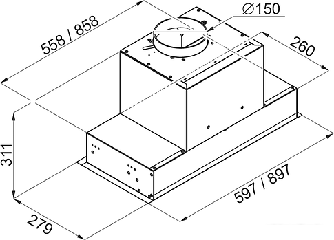 Кухонная вытяжка MAUNFELD Fantasy 60 (черный)