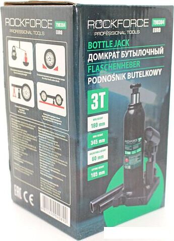 Бутылочный домкрат RockForce RF-T90304(Euro) 3т