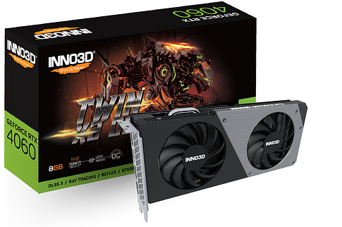 Видеокарта Inno3D GeForce RTX 4060 Twin X2 OC N40602-08D6X-173051N