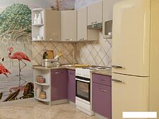 Готовая кухня ВерсоМебель Эко-5 1.2x2.1 левая (латте/бежевый) Готовая кухня ВерсоМебель Эко-5 1.2x2.1 левая (латте/бежевый)