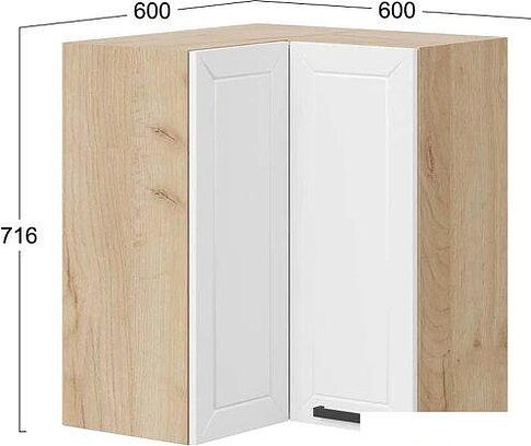 Шкаф навесной Трия Лорас 1В6УП (дуб крафт золотой/холст белый)