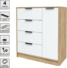 Тумба Интерлиния Концепт КТ-Т90 (белый платинум/дуб золотой)