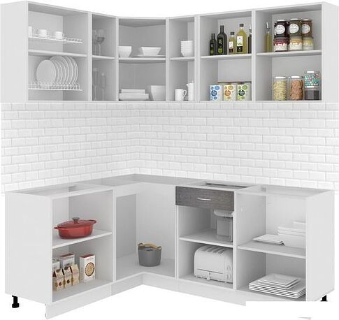 Готовая кухня Кортекс-мебель Корнелия Экстра 1.5x2.0 без столешницы (дуб сонома)