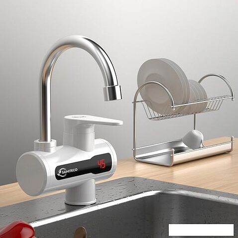 Проточный электрический водонагреватель-кран Saniteco WM-001-C2 (белый)