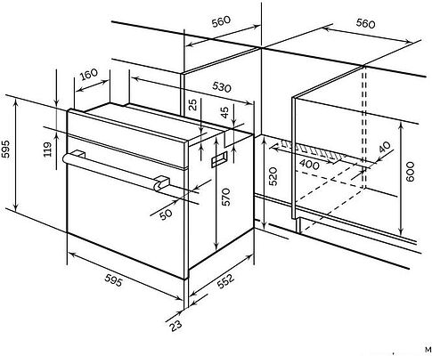 Электрический духовой шкаф LEX EDM 077 C IV Light