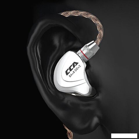 Наушники CCA C10 (без микрофона, серебристый/фиолетовый)