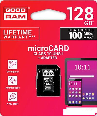 Карта памяти GOODRAM M1AA microSDXC M1AA-1280R12 128GB (с адаптером)