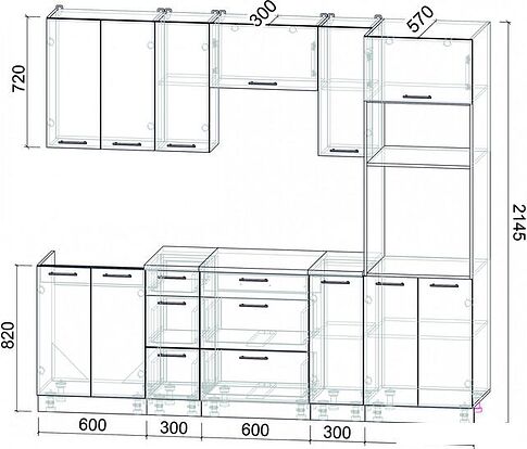 Готовая кухня Интерлиния Мила Лайт 2.4 ВТ (белый платинум/дуб золотой/дуб бунратти)