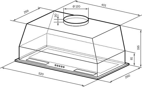 Кухонная вытяжка LEX Hyper 600 Light IX