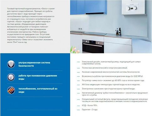 Газовая колонка Oasis Glass 20 KG