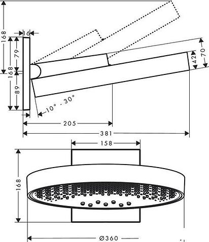 Верхний душ Hansgrohe Rainfinity 360 26234140