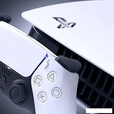 Игровая приставка Sony PlayStation 5 Slim (2 геймпада, белый/черный)