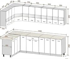 Угловая кухня Кортекс-мебель Корнелия Экстра 1.5x2.7м (дуб сонома/марсель)