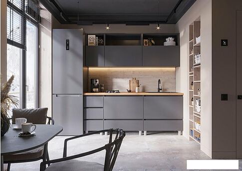 Готовая кухня Стендмебель Хелен 2.0 (серый графит)