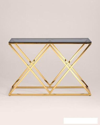 Консольный стол Stool Group Инсигния 115x30 ECST-026-TG-SK (стекло Smoke/сталь золото)