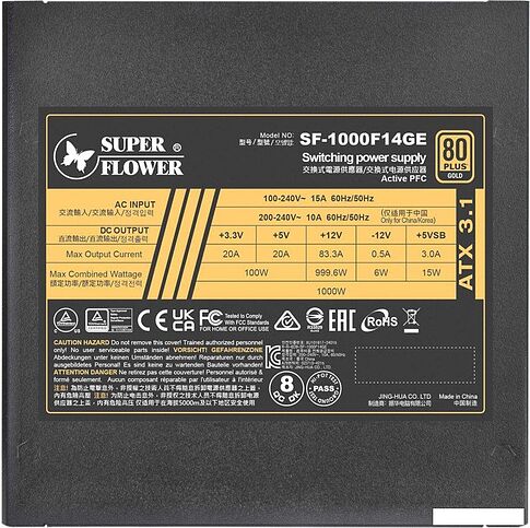 Блок питания Super Flower Leadex III Gold Up ATX 3.1 1000W SF-1000F14GE