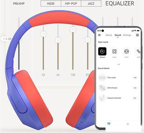 Наушники Haylou S35 ANC (фиолетовый/оранжевый)