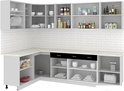 Угловая кухня Кортекс-мебель Корнелия Экстра 1.5x2.8м (дуб сонома/мадрид)