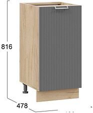 Шкаф напольный Трия Кимберли 1Н4 (дуб крафт золотой/титан)